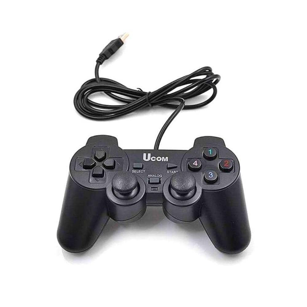 UCOM PC Dual Shock Joypad Wired USB Gaming Controller Black
