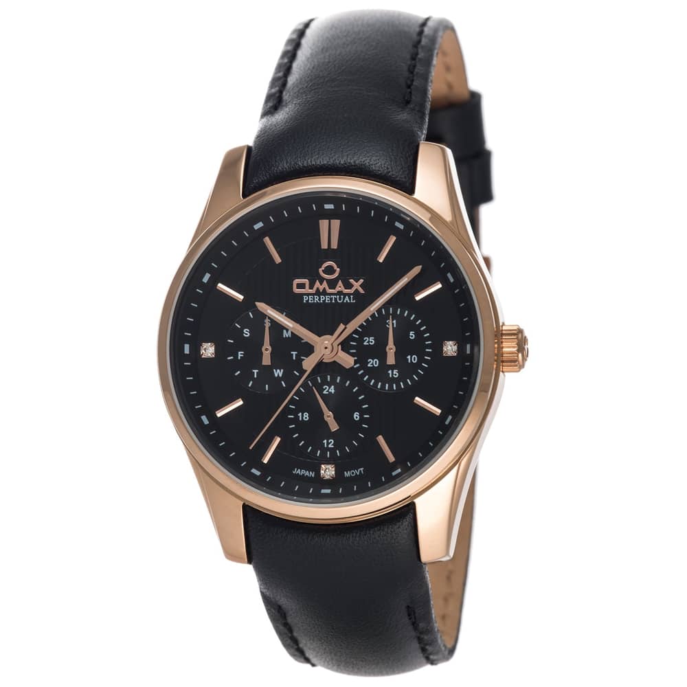 Omax PL11R22I Women's Multifunction Leather Watch Omax PL11R22I Women's Multifunction Leather Watch