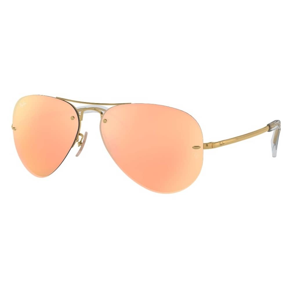 RayBan RB3449-001/2Y-59 Classic Half Rimmed Aviator Gold Unisex Sunglasses RayBan RB3449-001/2Y-59 Classic Half Rimmed Aviator Gold Unisex Sunglasses