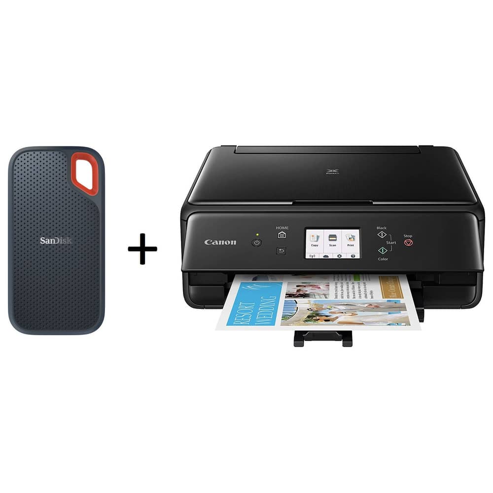 SanDisk Extreme Portable SSD USB-C 1TB + Canon PIXMA TS6140 WRS Printer