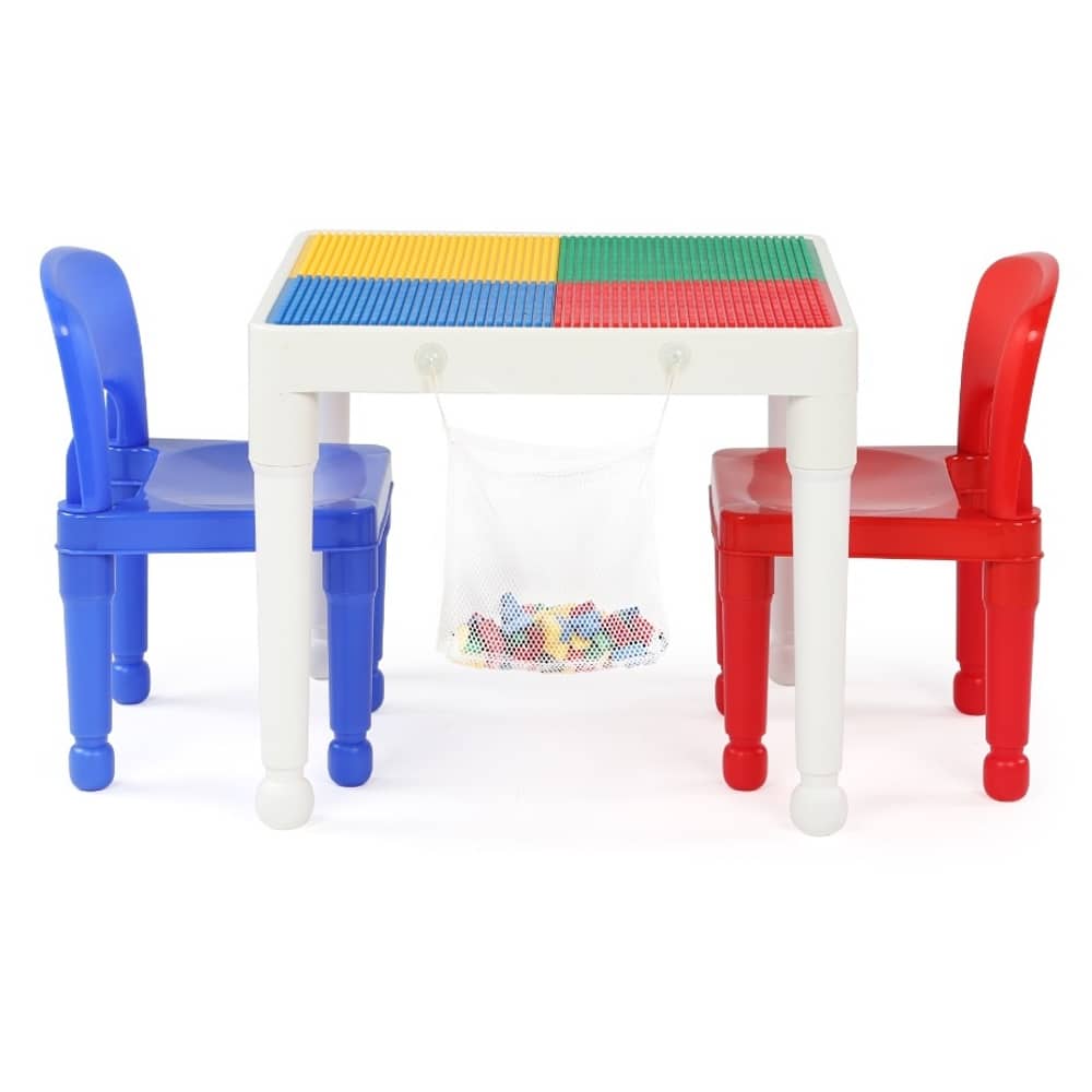 Tot Tutors 2-in-1 Plastic Lego Compatible Activity Table With 2 Chairs Tot Tutors 2-in-1 Plastic Lego Compatible Activity Table With 2 Chairs