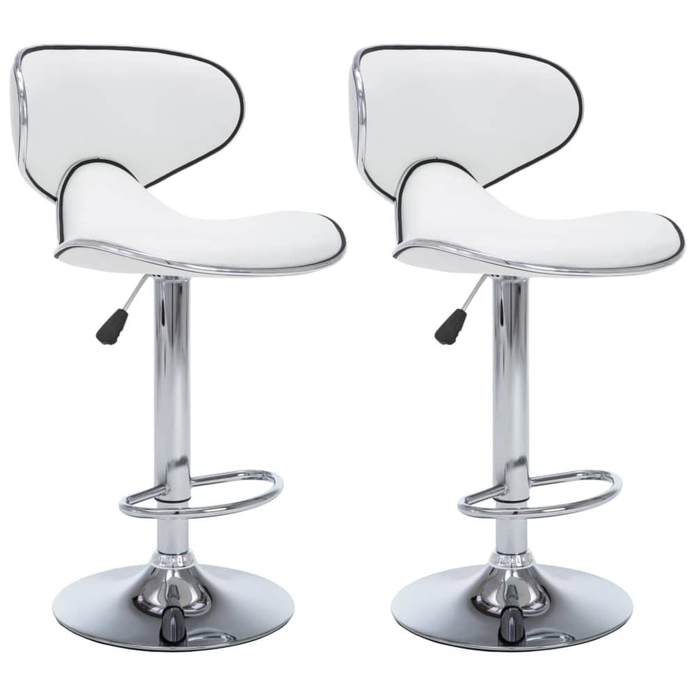 Vidaxl Bar Stools 2 Pcs White Faux Leather Vidaxl Bar Stools 2 Pcs White Faux Leather