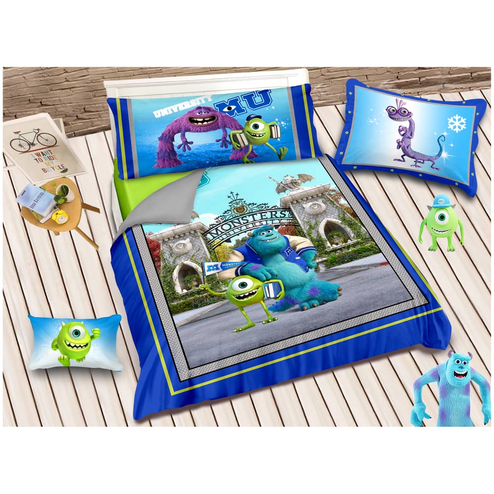 Estabraq 1201001 Quilt+long Pillowslip+Pillowslip+Cushion 185x240 Monsters Inc