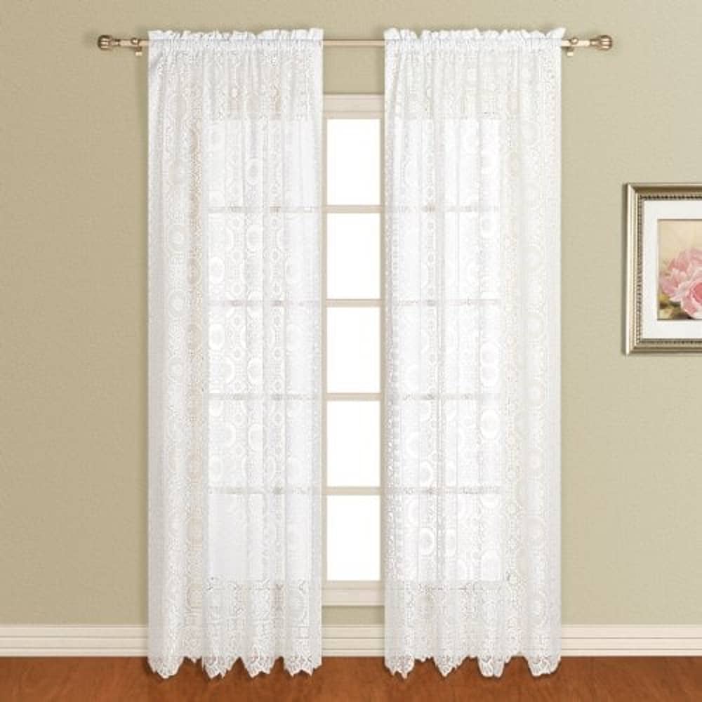 American Curtain And Home Marymount Window Curtain, 56-Inch By 63-Inch, White