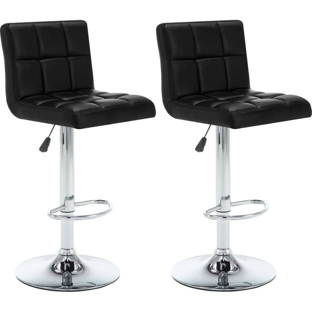 Vidaxl Bar Stools 2 Pcs Black Faux Leather Vidaxl Bar Stools 2 Pcs Black Faux Leather