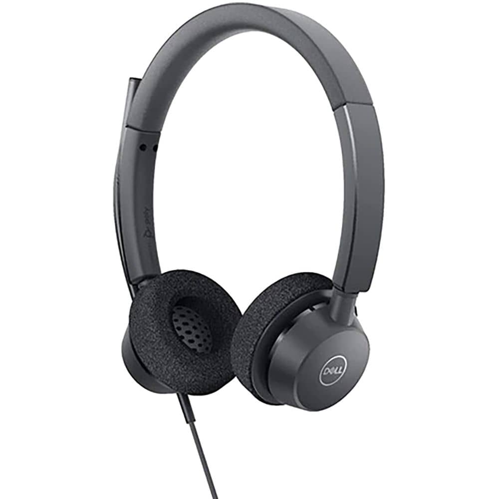 Dell WH3022 Wired On Ear Pro Stereo Headset Black