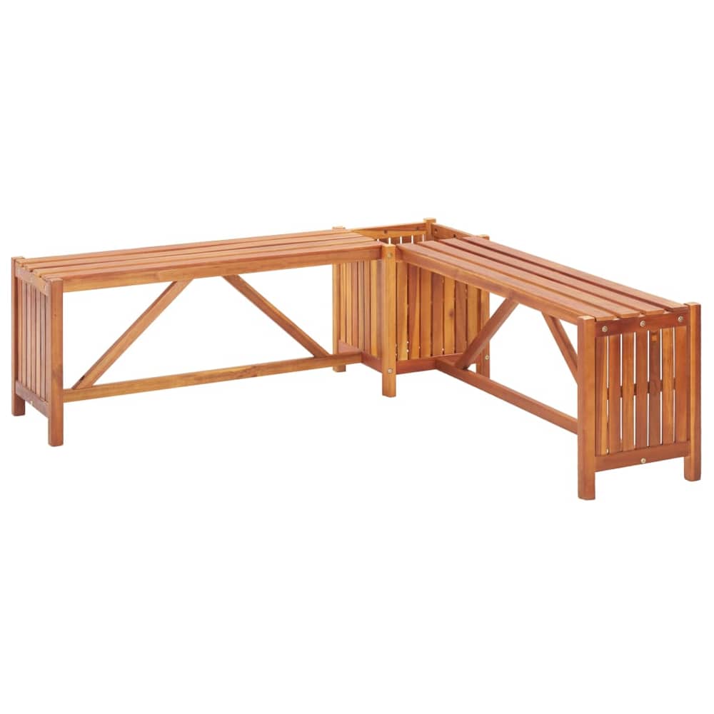 vidaXL Garden Corner Bench with Planter 117x117x40cm Solid Acacia Wood vidaXL Garden Corner Bench with Planter 117x117x40cm Solid Acacia Wood