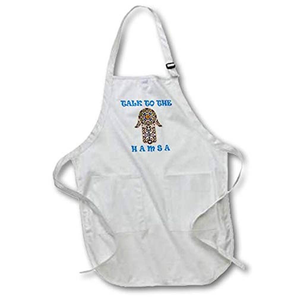 3Drose Talk To The Hamsa. Popular Jewish Saying. Israel. Jerusalem. - Full Length Apron, 22 By 30-Inch, Black, With Pockets (Apr_218146_4)