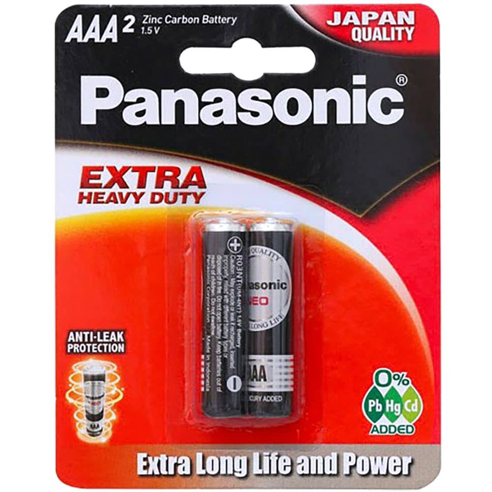 Panasonic AAA2 Heavy Duty Battery 2pcs Set Black/Silver