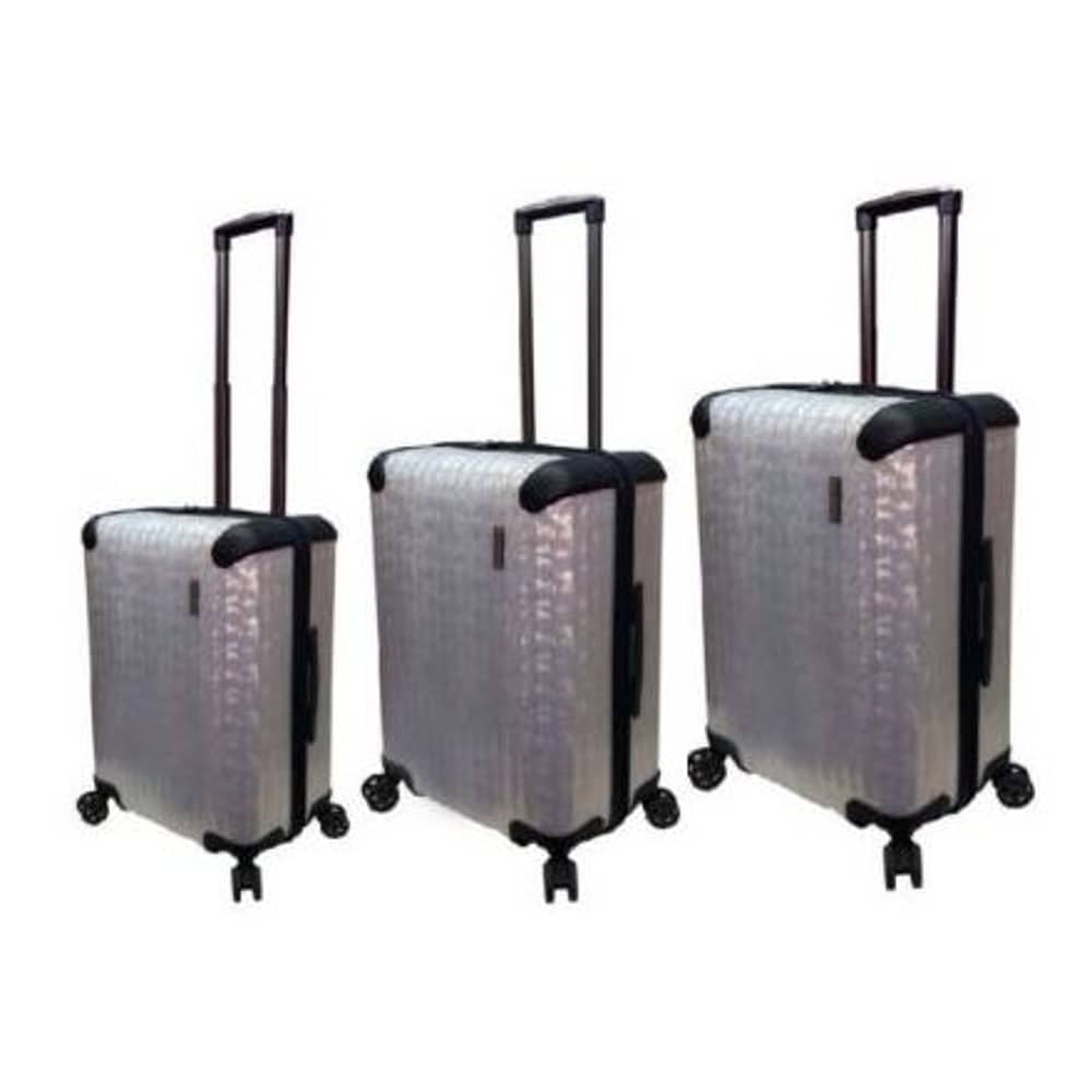 Highflyer T1000 Hard Luggage Trolley Bag Grey 3Pc Set TH-1000-3PCGREY