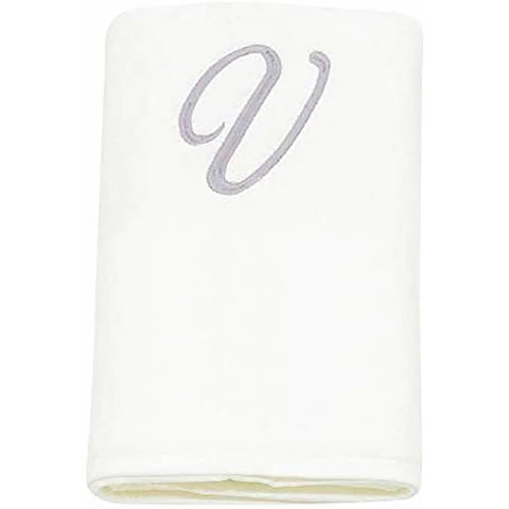 Personalized For You Cotton White V Embroidery Bath Towel 70*140 cm