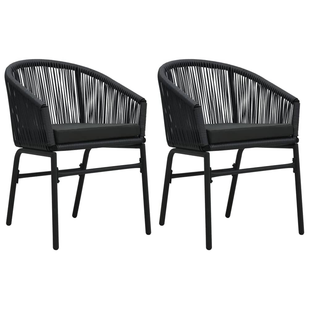 Vidaxl Garden Chairs 2 Pcs Black Pvc Rattan Vidaxl Garden Chairs 2 Pcs Black Pvc Rattan