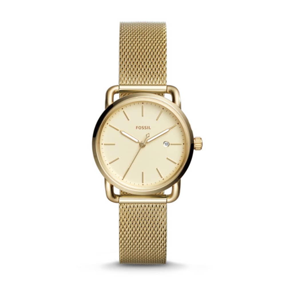 Fossil ES4332 The Commuter Three-Hand Date Gold-Tone Stainless Steel Watch Fossil ES4332 The Commuter Three-Hand Date Gold-Tone Stainless Steel Watch