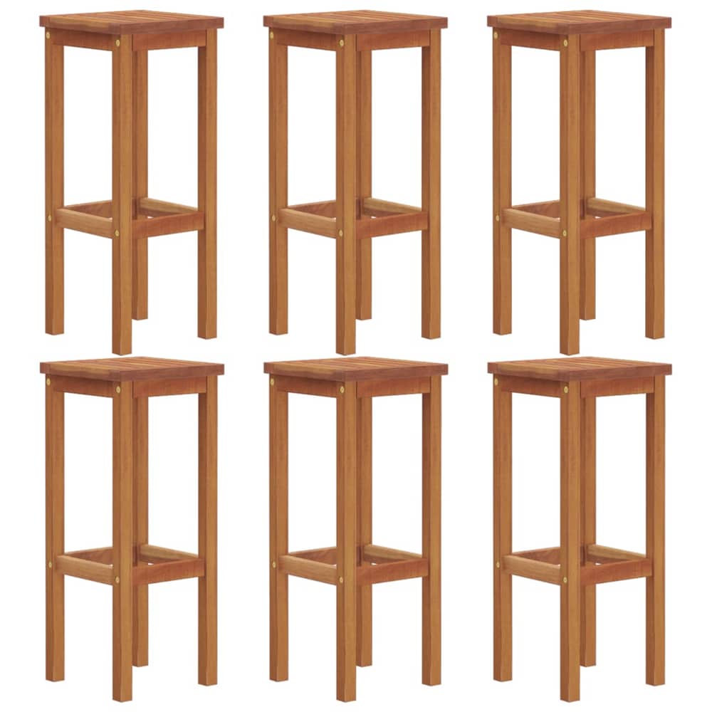 vidaXL Bar Stools 6 pcs Solid Wood Acacia vidaXL Bar Stools 6 pcs Solid Wood Acacia