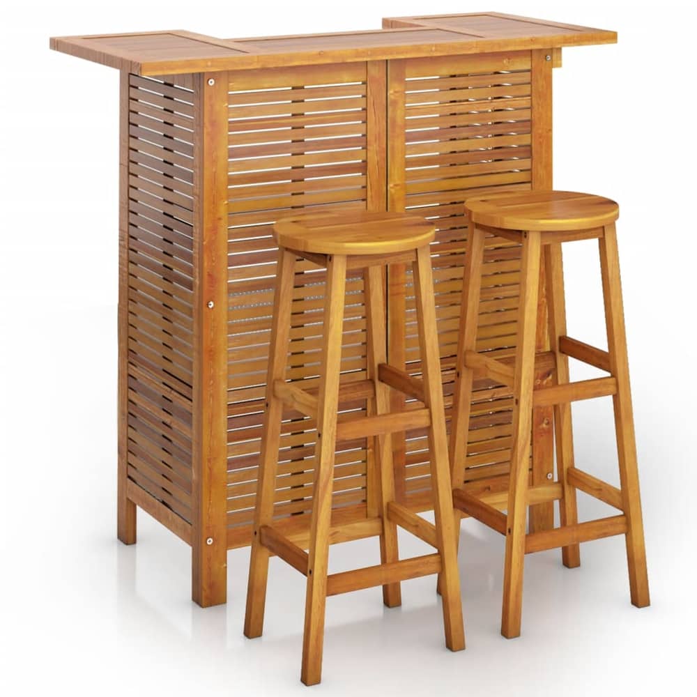 vidaXL 3 Piece Garden Bar Set Solid Wood Acacia vidaXL 3 Piece Garden Bar Set Solid Wood Acacia