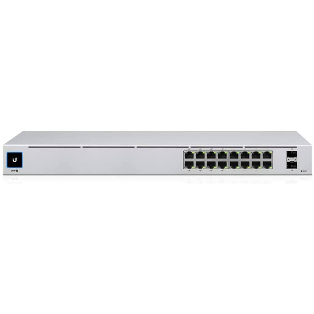 Ubiquiti Unifi USW 16 Port Power-over-Ethernet PoE Switch 1.3 inch LCM Color Touchscreen White Ubiquiti Unifi USW 16 Port Power-over-Ethernet PoE Switch 1.3 inch LCM Color Touchscreen White