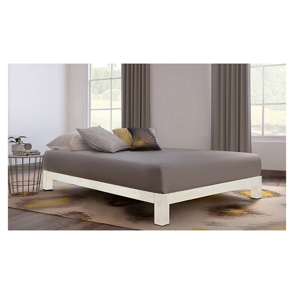 Motif Design Aura White Platform Queen Bed without Mattress White Motif Design Aura White Platform Queen Bed without Mattress White