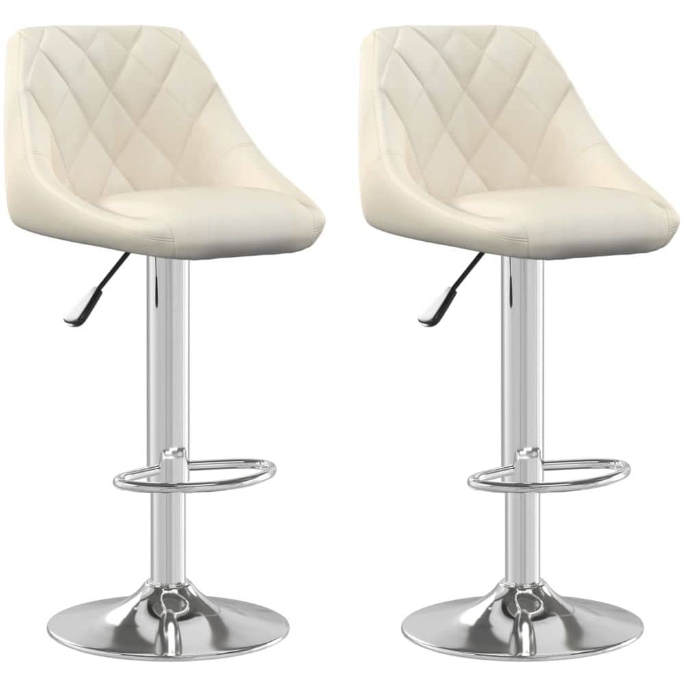 Vidaxl Bar Stool 2 Pcs Cream Velvet Vidaxl Bar Stool 2 Pcs Cream Velvet