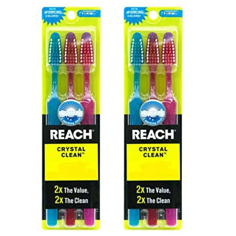 Reach Toothbrush Crystal Clean Firm 3 Pack(Pack of 2) Total 6 Brushes