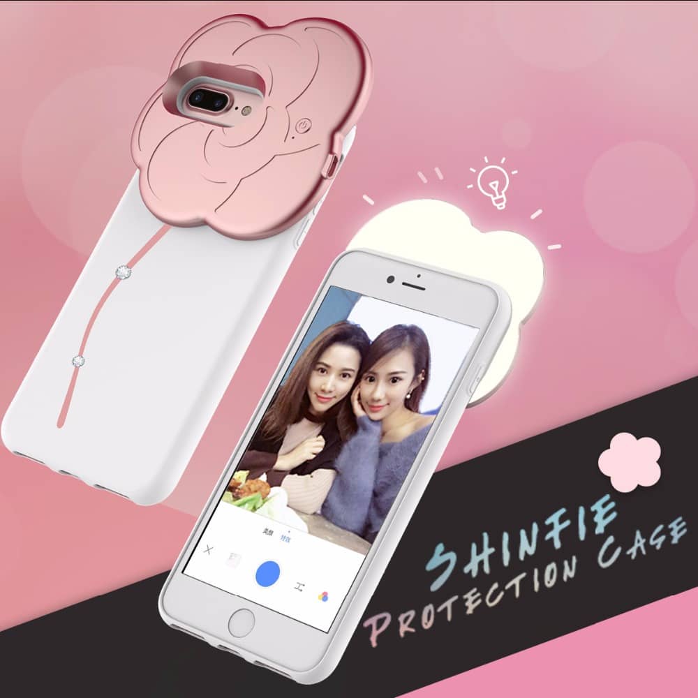 سيلفي فلاش  LED  ضوء الغطاء  Shinfie  ل iPhone7  و  6S -  روز الذهب