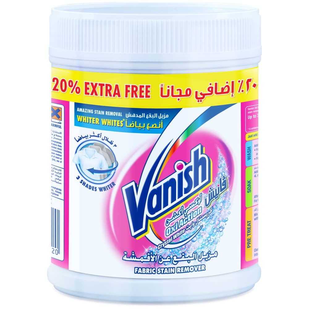 Vanish Stain Remover Oxi Action Powder Crystal White 450g@20% Off Vanish Stain Remover Oxi Action Powder Crystal White 450g@20% Off