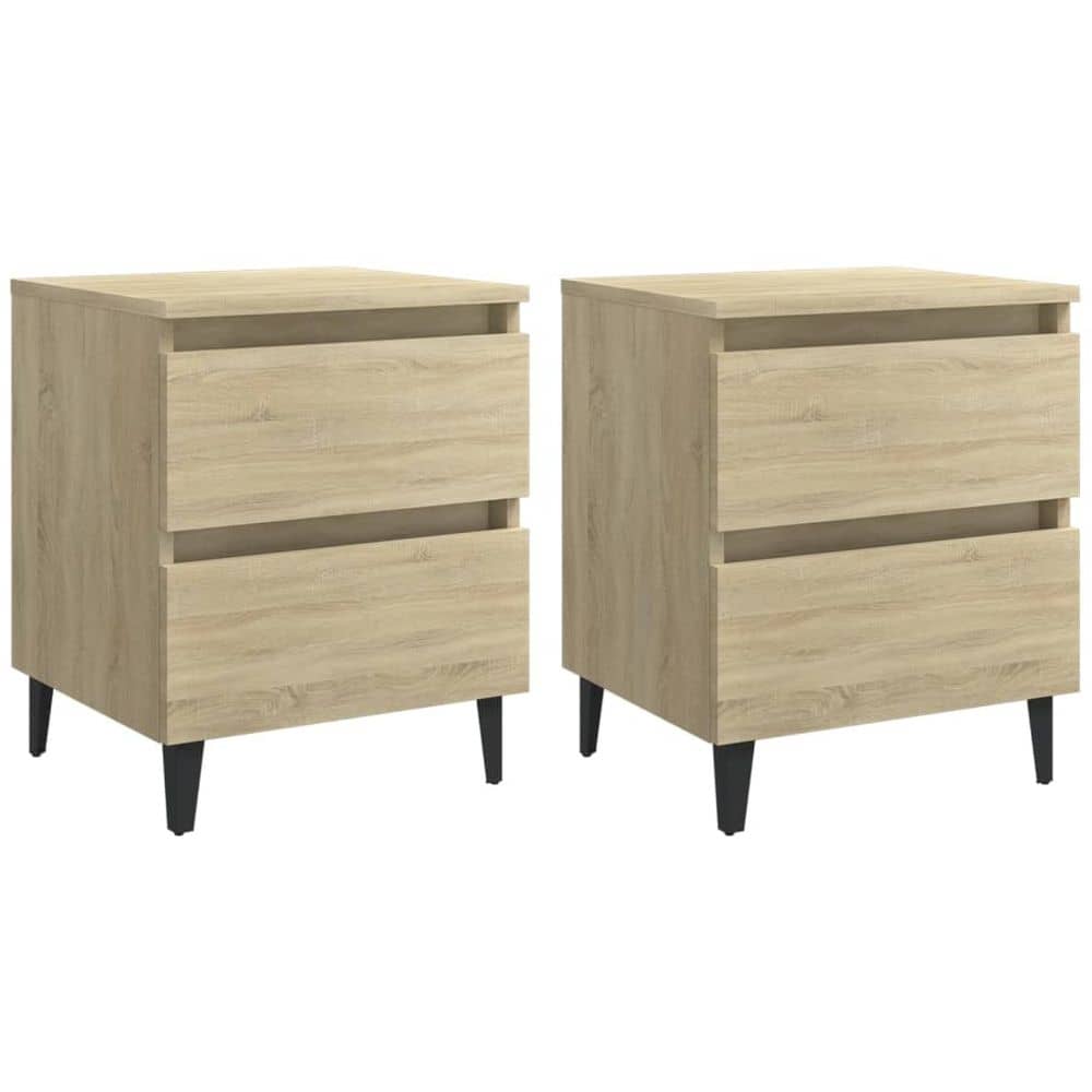 Vidaxl Bed Cabinets 2 Pcs Sonoma Oak 40x35x50 Cm Chipboard Vidaxl Bed Cabinets 2 Pcs Sonoma Oak 40x35x50 Cm Chipboard