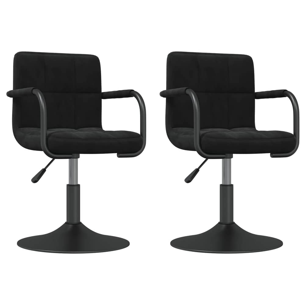 Vidaxl Swivel Dining Chairs 2 Pcs Black Velvet Vidaxl Swivel Dining Chairs 2 Pcs Black Velvet