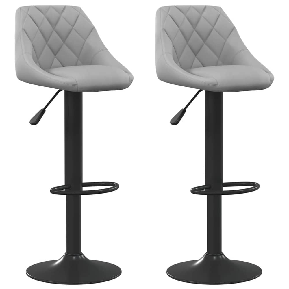 Vidaxl Bar Stools 2 Pcs Light Grey Velvet Vidaxl Bar Stools 2 Pcs Light Grey Velvet