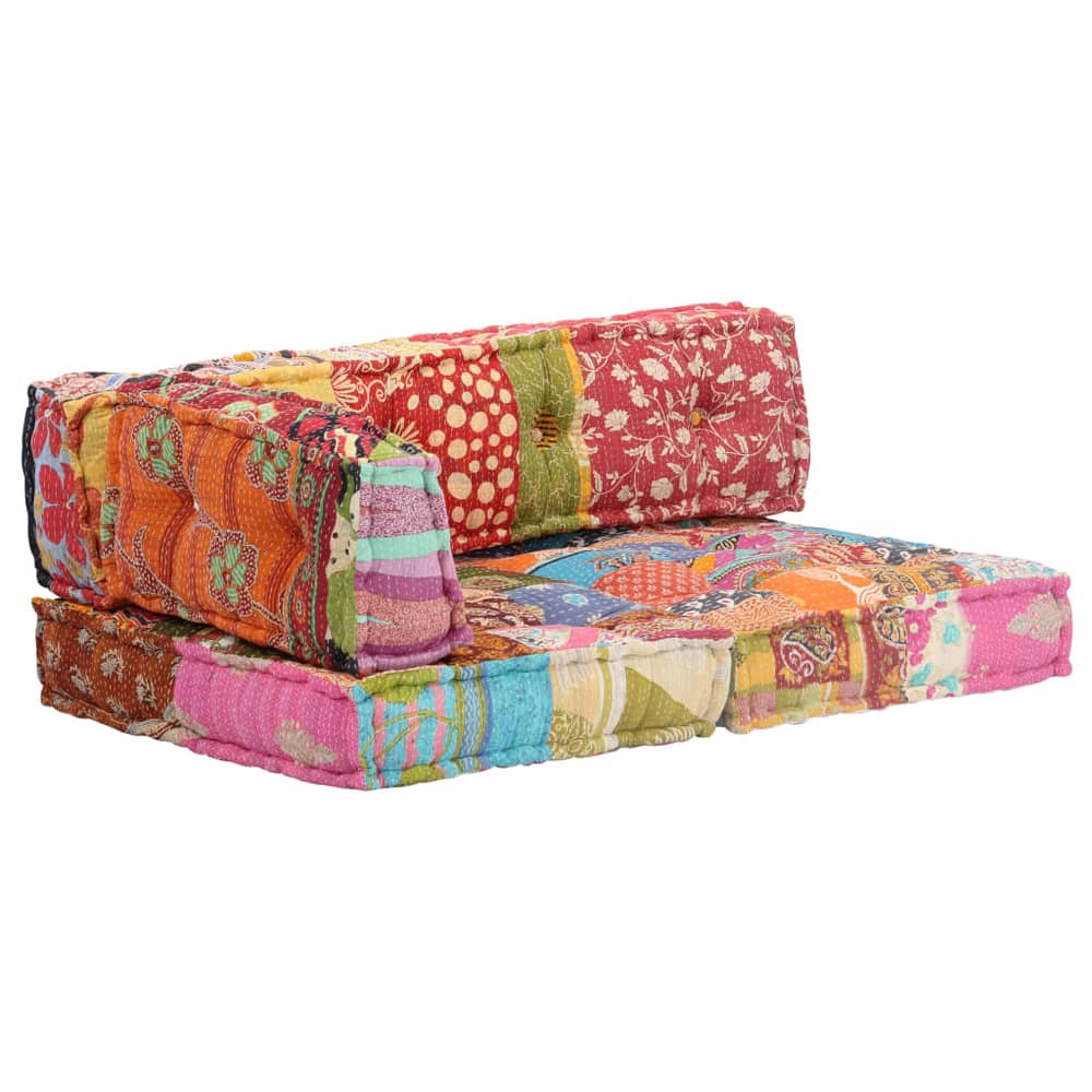 vidaXL Pouffe Patchwork Fabric vidaXL Pouffe Patchwork Fabric