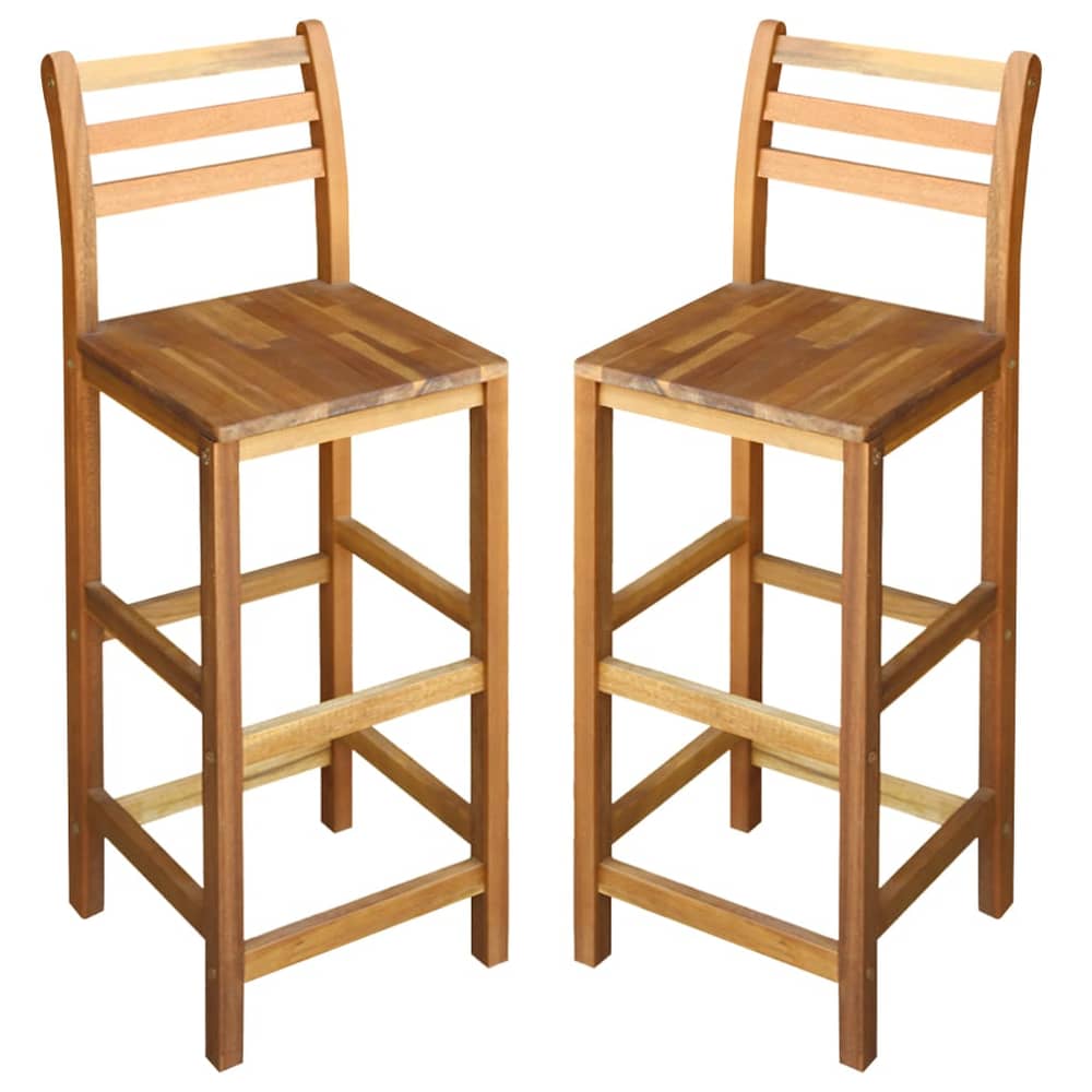 Vidaxl Bar Chairs 2 Pcs Solid Acacia Wood Vidaxl Bar Chairs 2 Pcs Solid Acacia Wood