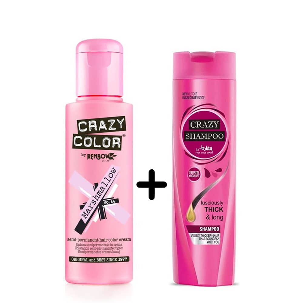 Crazy Color 100 ml No.64 Marshmallow + Shampoo