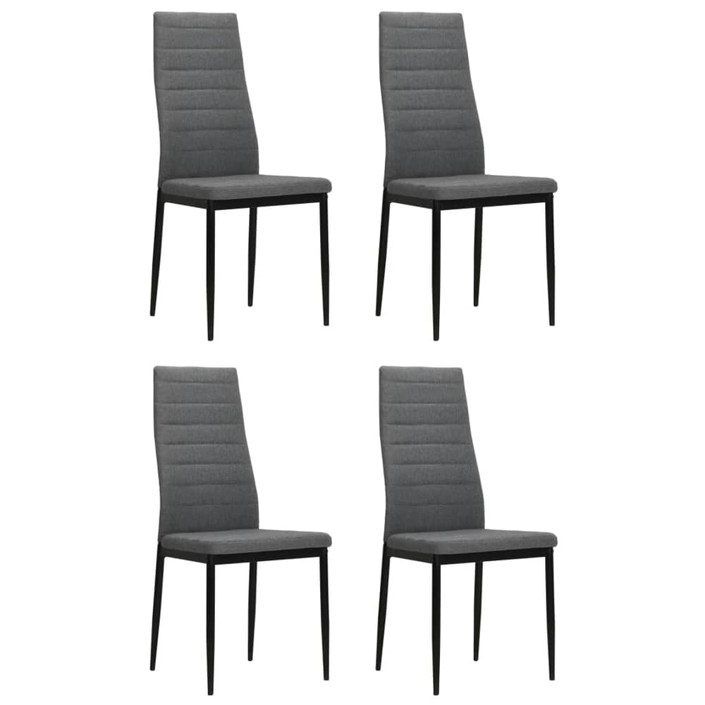 vidaXL Dining Chairs 4 pcs Light Grey Fabric vidaXL Dining Chairs 4 pcs Light Grey Fabric