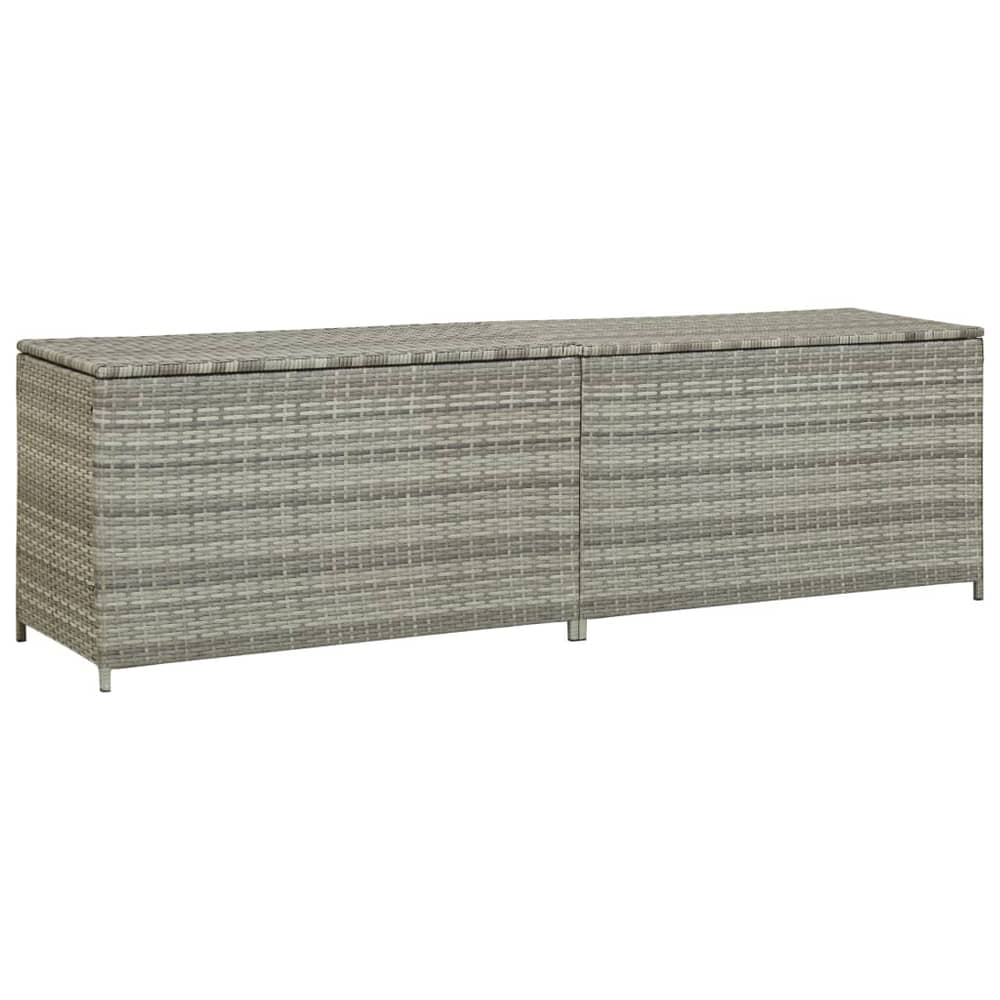 Vidaxl Garden Storage Box Poly Rattan 200x50x60 Cm Grey Vidaxl Garden Storage Box Poly Rattan 200x50x60 Cm Grey