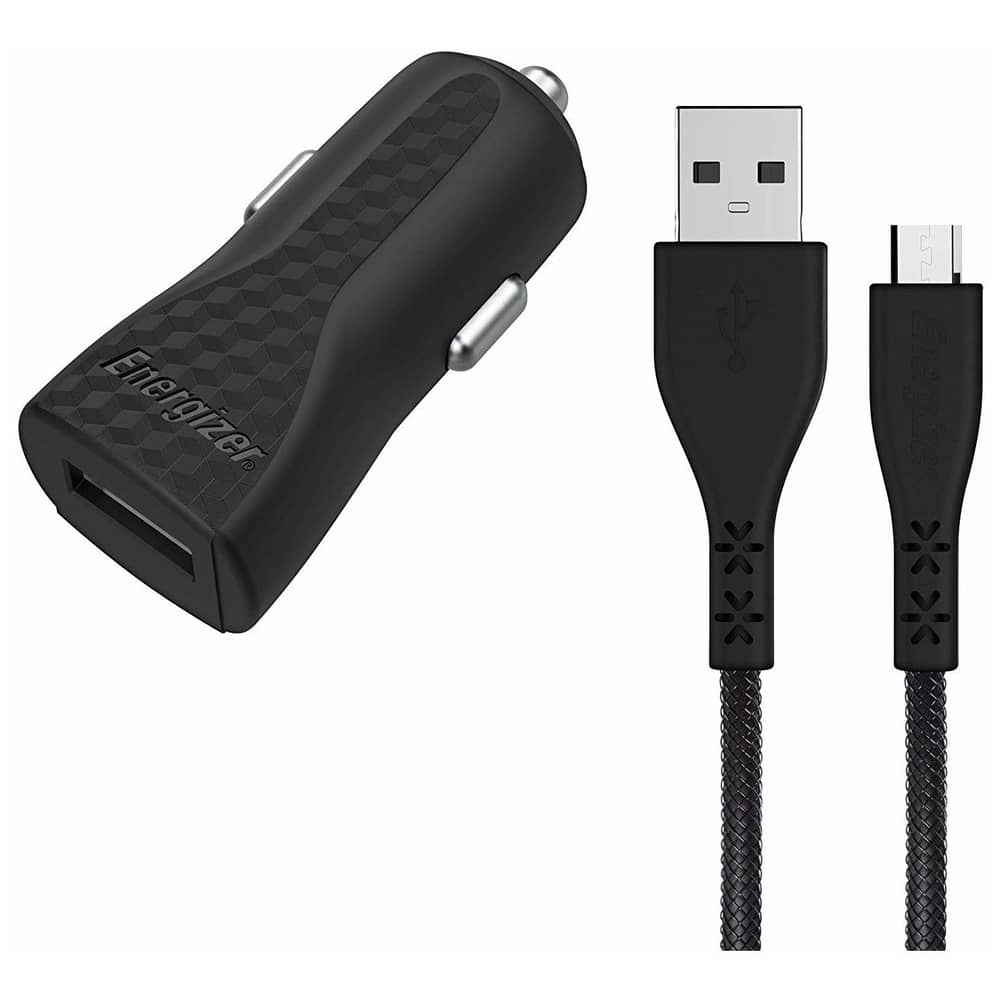 Energizer Mobile Car Charger With Micro USB Cable - Black