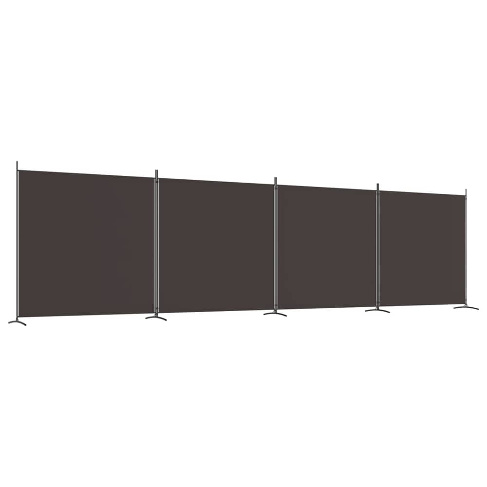 vidaXL 4-Panel Room Divider Brown 698x180 cm Fabric vidaXL 4-Panel Room Divider Brown 698x180 cm Fabric