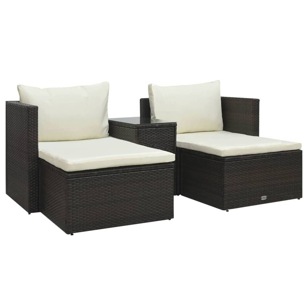 Vidaxl 5 Piece Garden Lounge Set With Cushions Poly Rattan Brown Vidaxl 5 Piece Garden Lounge Set With Cushions Poly Rattan Brown