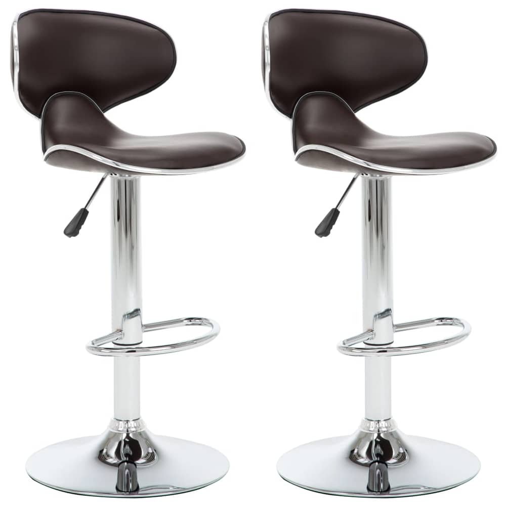 Vidaxl Bar Stools 2 Pcs Brown Faux Leather Vidaxl Bar Stools 2 Pcs Brown Faux Leather