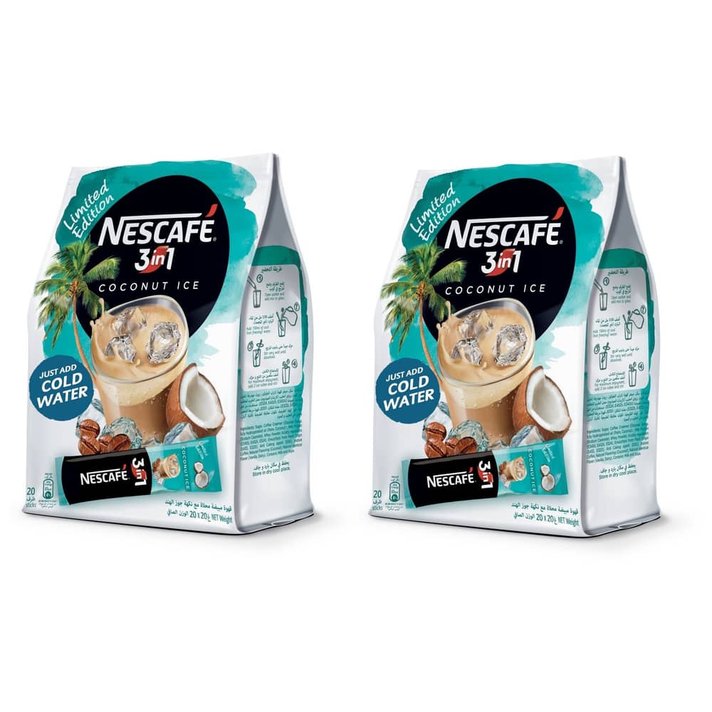 Nescafe Coconut Ice Instant Coffee Mix Sachet 20g (Pack of 20)x2 Nescafe Coconut Ice Instant Coffee Mix Sachet 20g (Pack of 20)x2