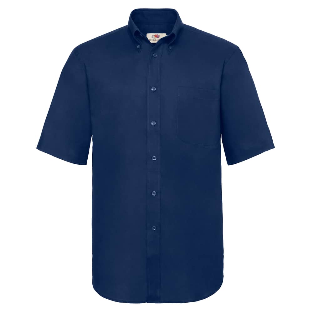 Fruit Of The Loom Oxford Shirt Short Sleeve Navy Large Fruit Of The Loom Oxford Shirt Short Sleeve Navy Large