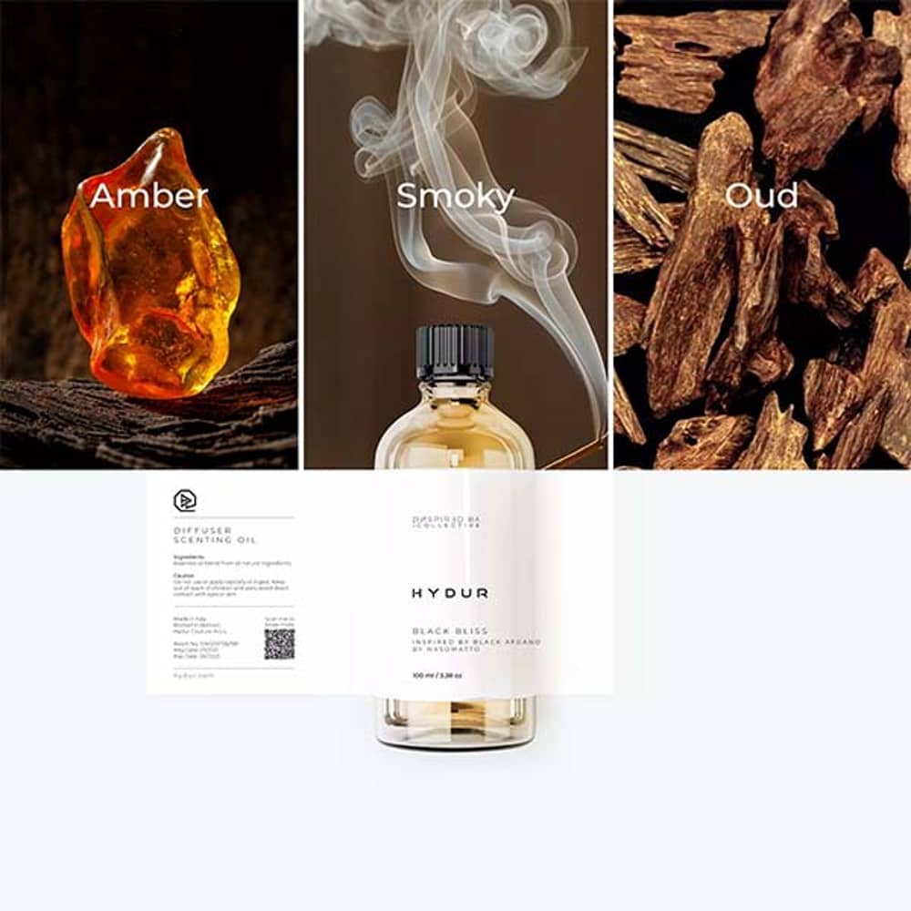 موزع بزيت عطري محمول وصغير الحجم، موزع هايدور مستوحى من بلاك بليس، 100 مل موزع بزيت عطري محمول وصغير الحجم، موزع هايدور مستوحى من بلاك بليس، 100 مل