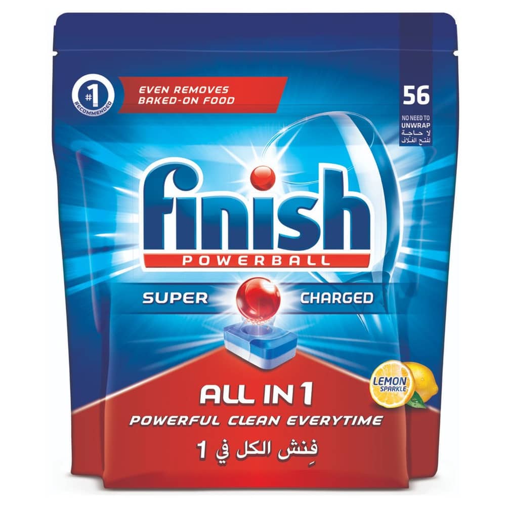 Finish Dishwasher Detergent All in One Tabs Lemon 56s
