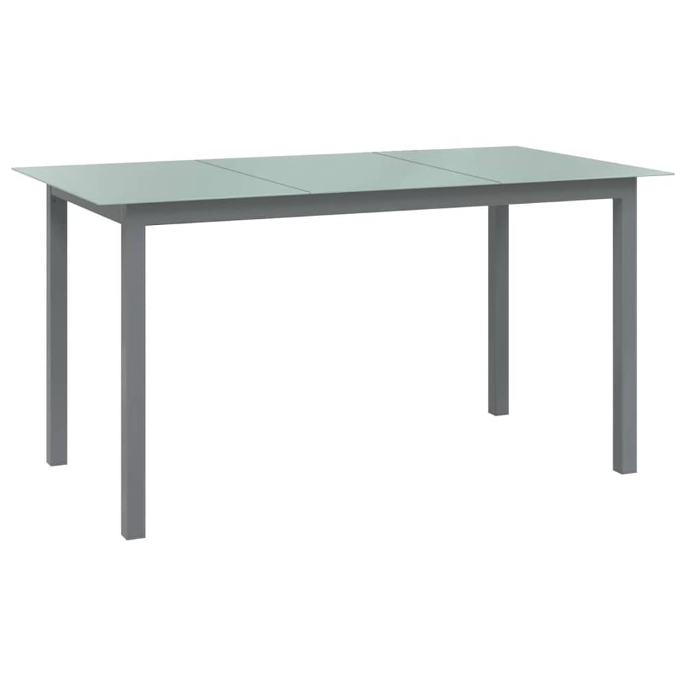 vidaXL Garden Table Light Grey 150x90x74 cm Aluminium and Glass vidaXL Garden Table Light Grey 150x90x74 cm Aluminium and Glass