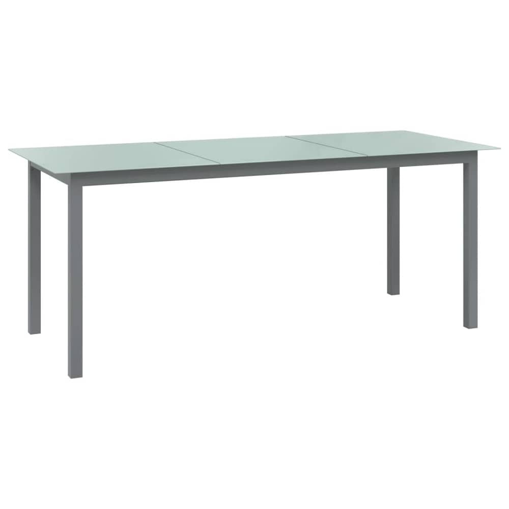 vidaXL Garden Table Light Grey 190x90x74 cm Aluminium and Glass vidaXL Garden Table Light Grey 190x90x74 cm Aluminium and Glass