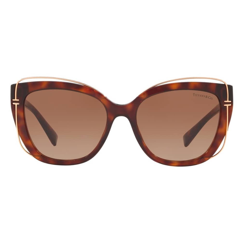 Tiffany & Co TF-4148-80023B-54 Cat Eye Acetate Plastic Brown Women Sunglasses