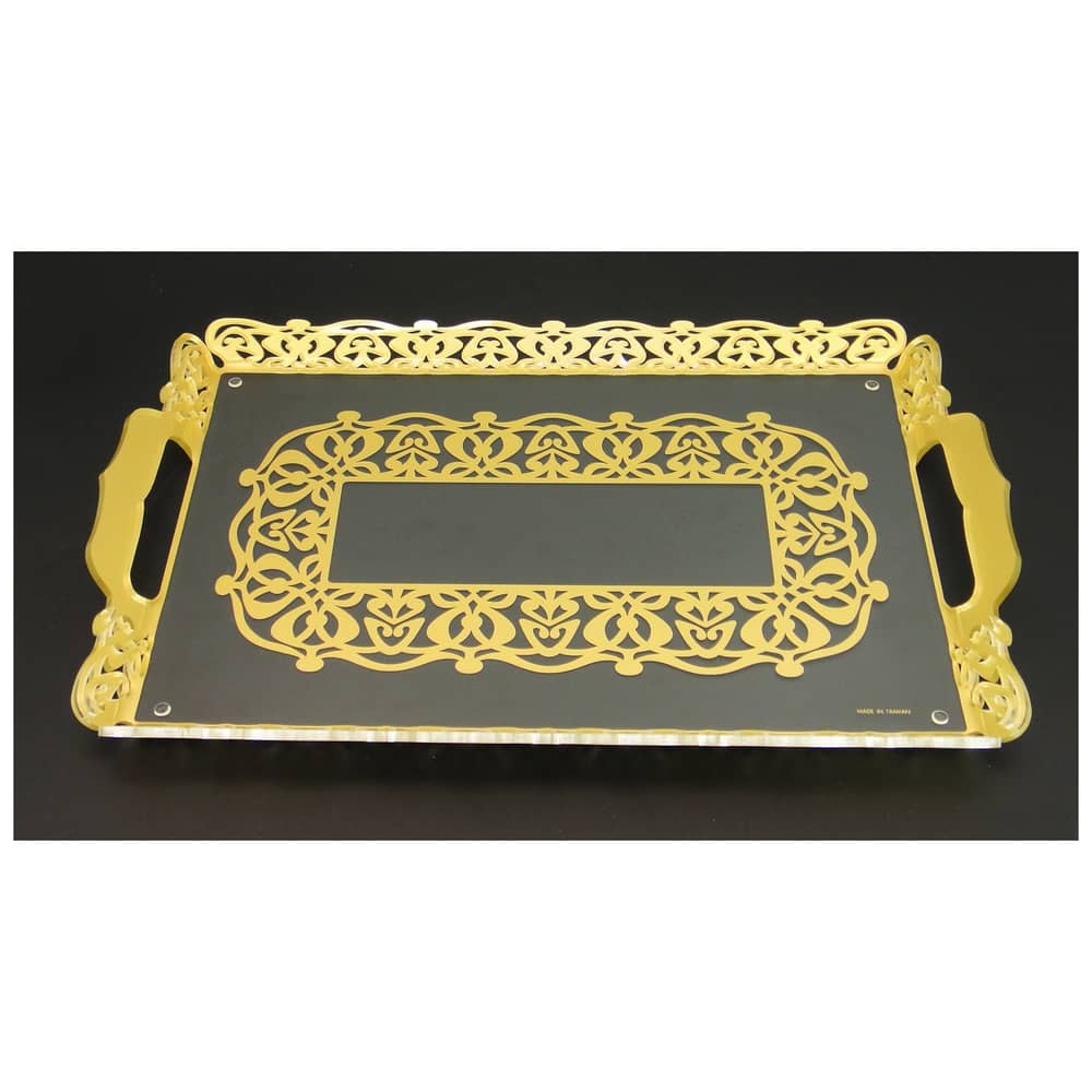 Home Style Deluxe Laser Cutting Serving Tray Gold Home Style Deluxe Laser Cutting Serving Tray Gold