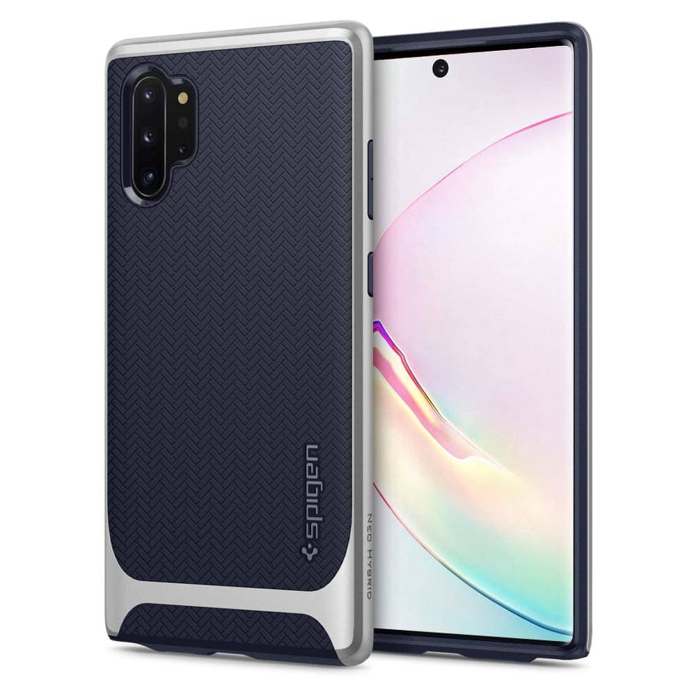 Spigen Samsung Galaxy Note 10 Plus/note 10+ 5g Neo Hybrid Cover/case With Midnight Blue Tpu Back - Arctic Silver