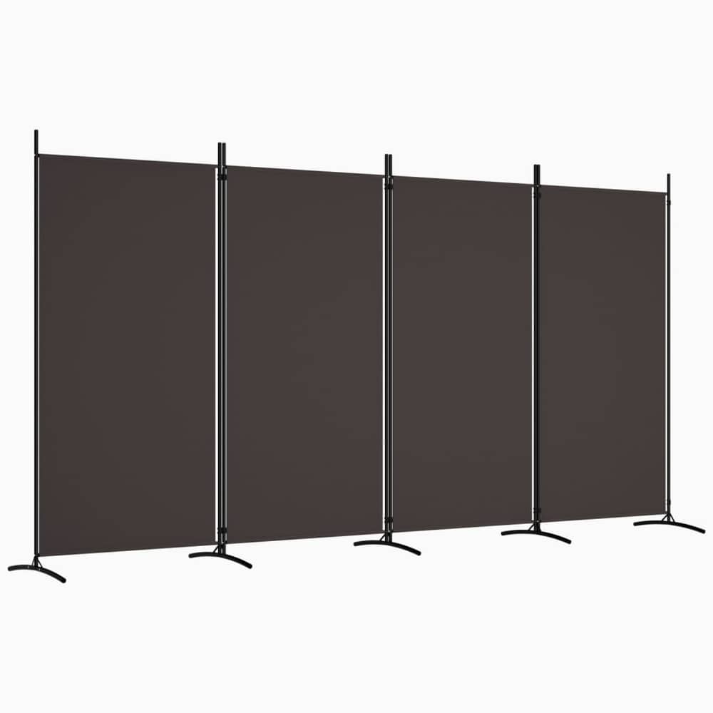 vidaXL 4-Panel Room Divider Brown 346x180 cm Fabric vidaXL 4-Panel Room Divider Brown 346x180 cm Fabric