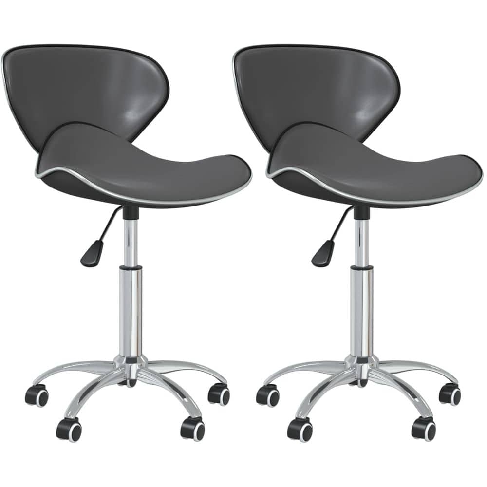 Vidaxl Swivel Dining Chairs 2 Pcs Grey Faux Leather Vidaxl Swivel Dining Chairs 2 Pcs Grey Faux Leather