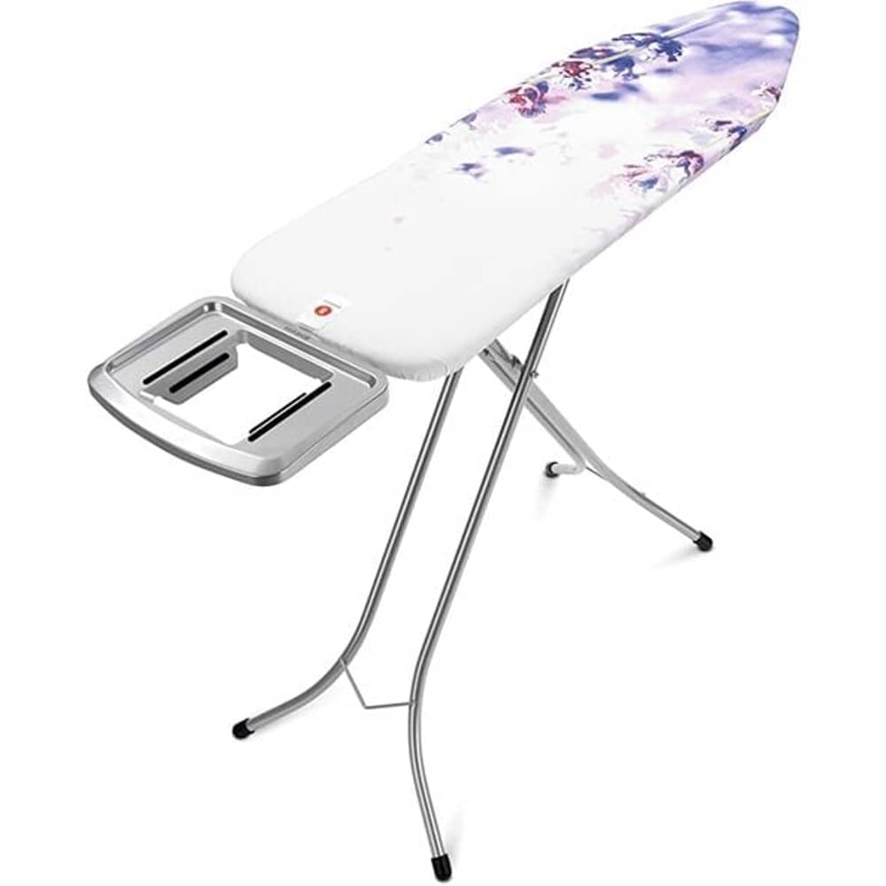 Enmac Black Ironing Board, Heat Resistant Iron Board With Steam Iron Rest, Foldable Ironing Stand. With Dork Gray Color Structure 110 X 34 Cm