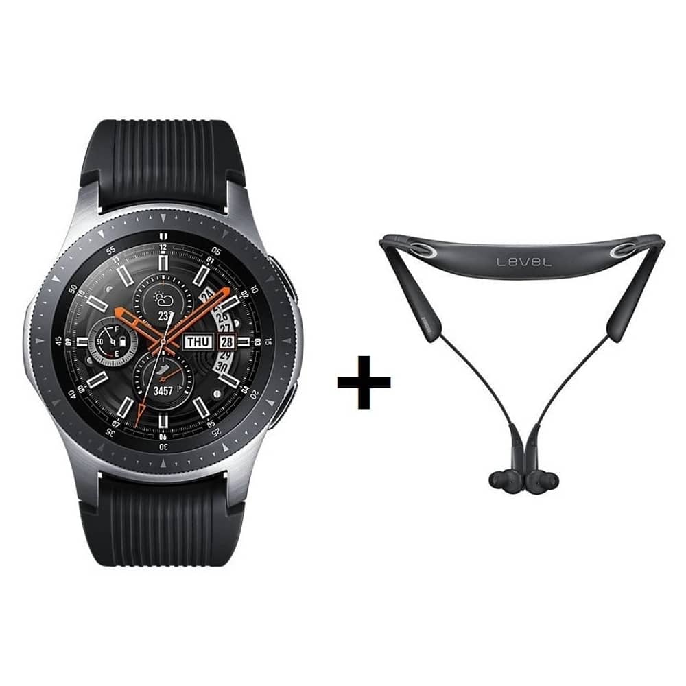 Samsung Galaxy Watch 46mm Black/Silver + Samsung Level U Pro Wireless Headphone